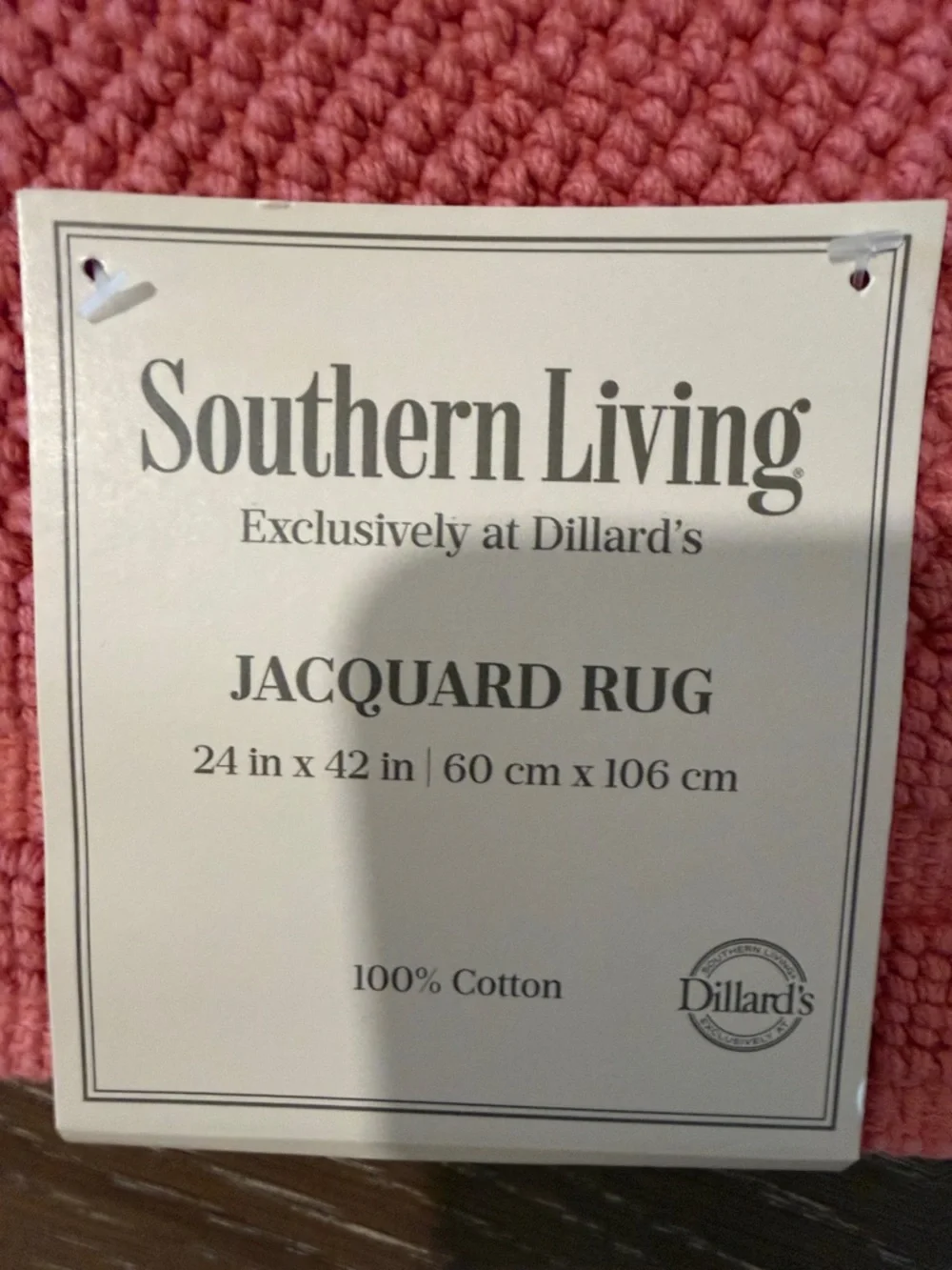 Southern Living Coral Bath Mat - Solid Coral Pink Bath or Shower 24x42 Absorbent